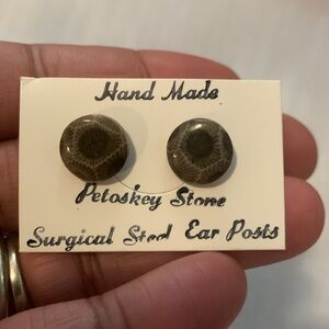 Handmade Vintage Petoskey Stone Earrings